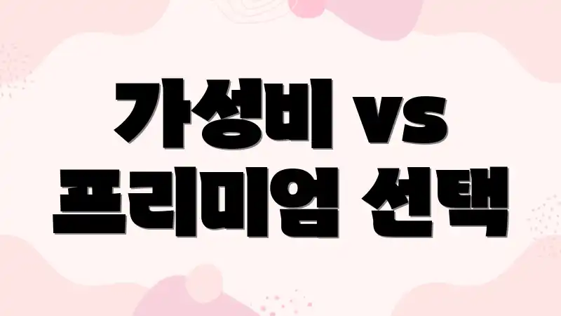 가성비 vs 프리미엄 선택