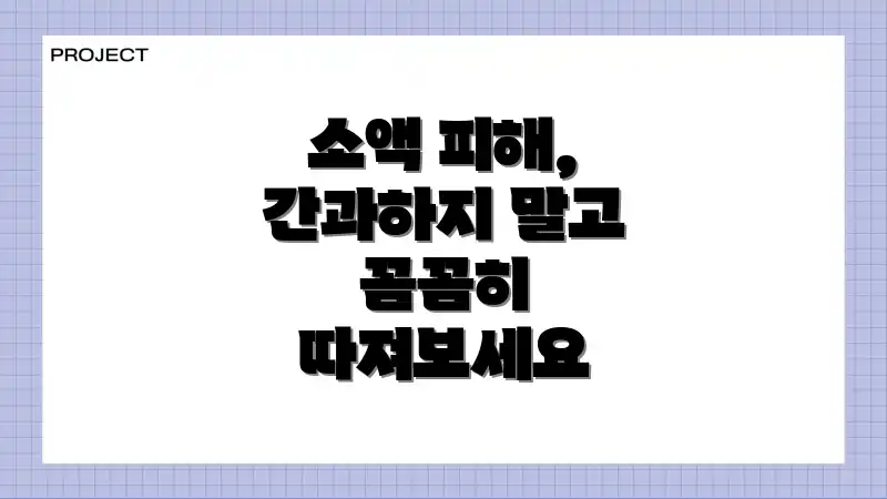 소액 피해, 간과하지 말고 꼼꼼히 따져보세요