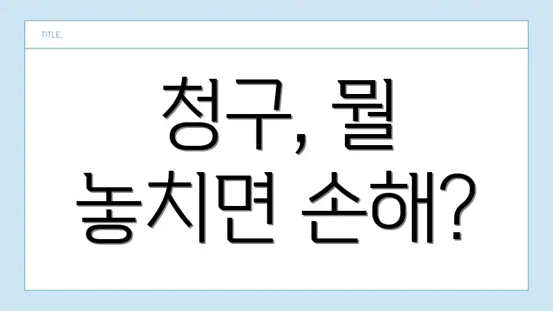 청구, 뭘 놓치면 손해?