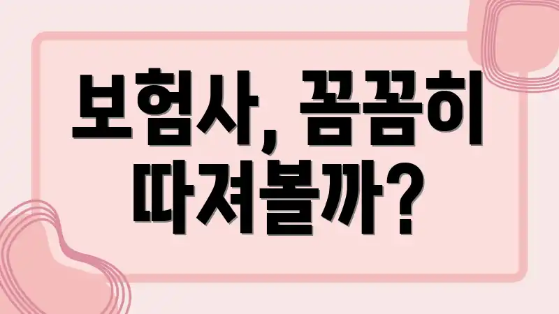 보험사, 꼼꼼히 따져볼까?