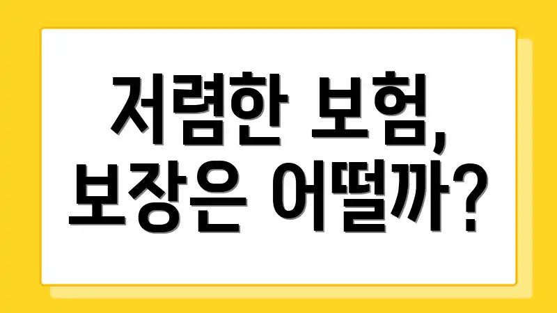 저렴한 보험, 보장은 어떨까?
