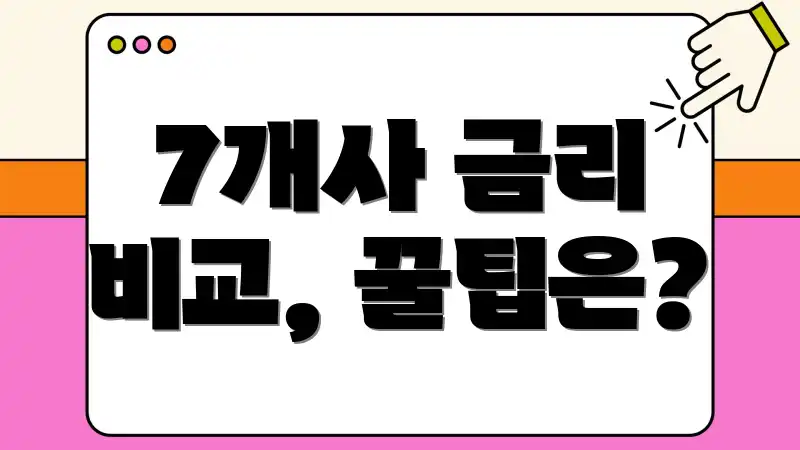 7개사 금리 비교, 꿀팁은?