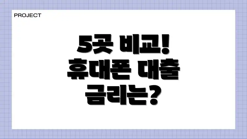 5곳 비교! 휴대폰 대출 금리는?