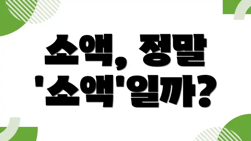 소액, 정말 '소액'일까?