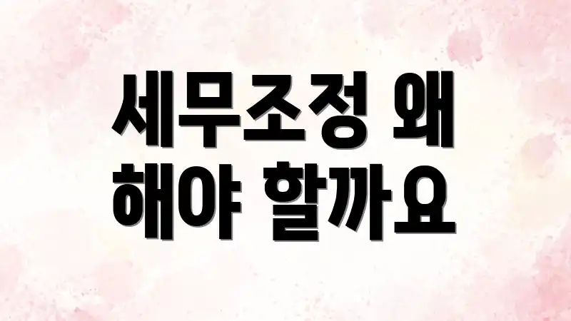 세무조정 왜 해야 할까요