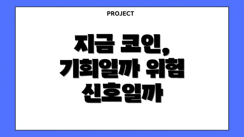 지금 코인, 기회일까 위험 신호일까