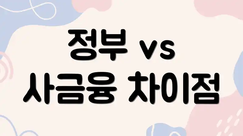 정부 vs 사금융 차이점