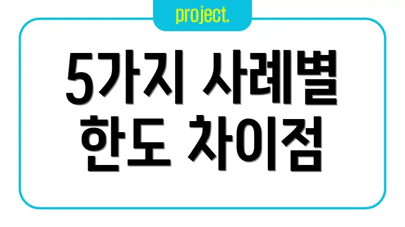 5가지 사례별 한도 차이점