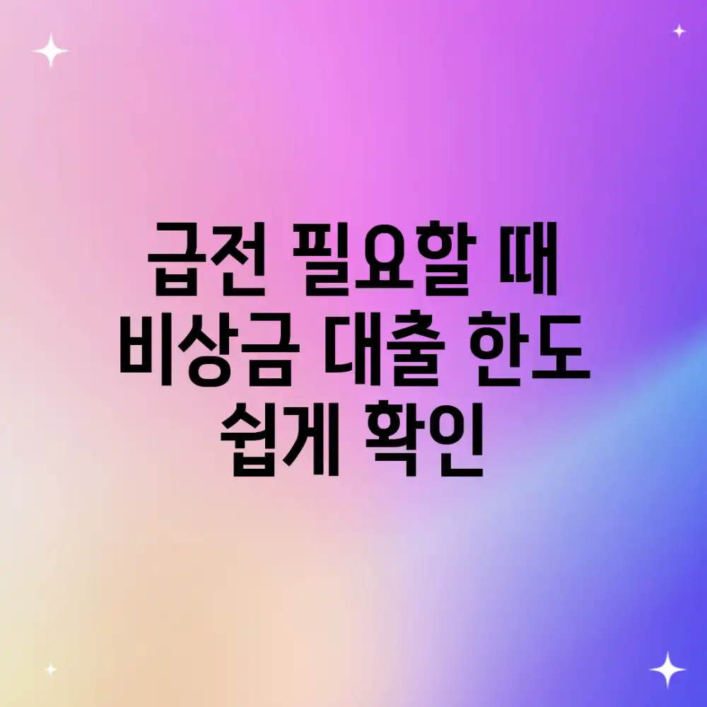 급전 필요할 때? 비상금 대출 한도 쉽게 확인! 급전 필요할 때? 비상금 대출 한도 쉽게 확인!