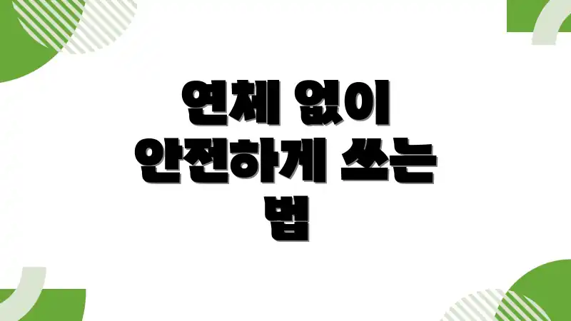 연체 없이 안전하게 쓰는 법