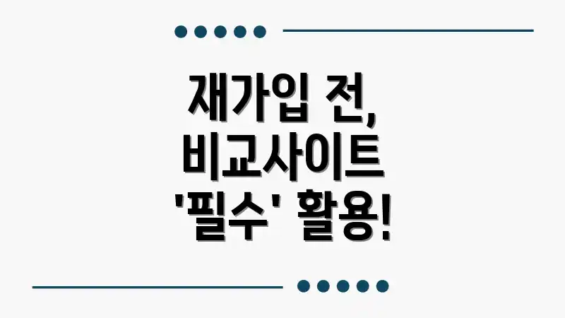 재가입 전, 비교사이트 '필수' 활용!