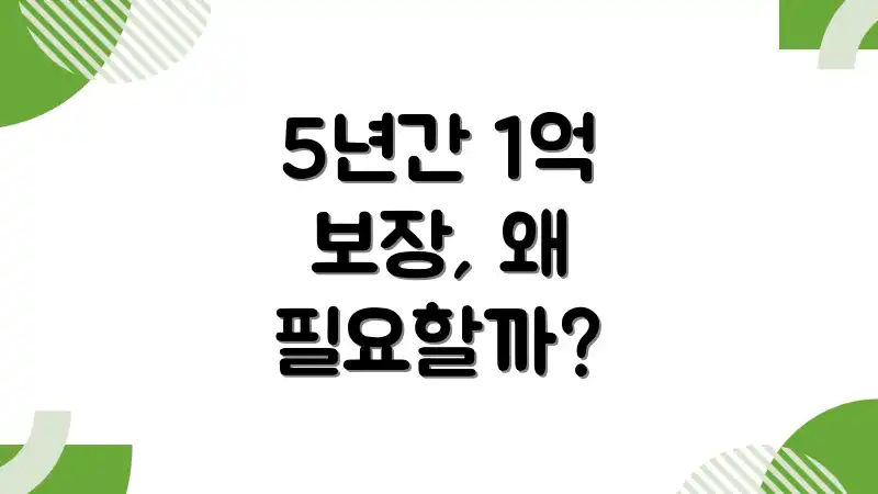 5년간 1억 보장, 왜 필요할까?