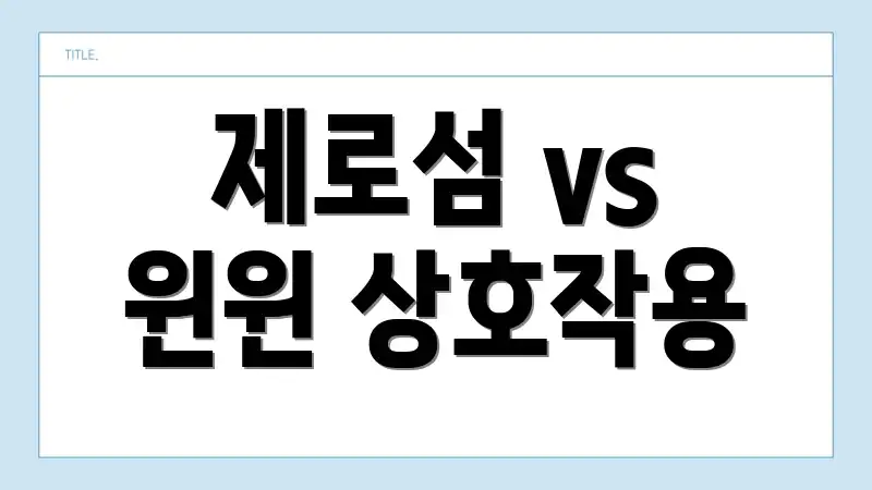 제로섬 vs 윈윈 상호작용