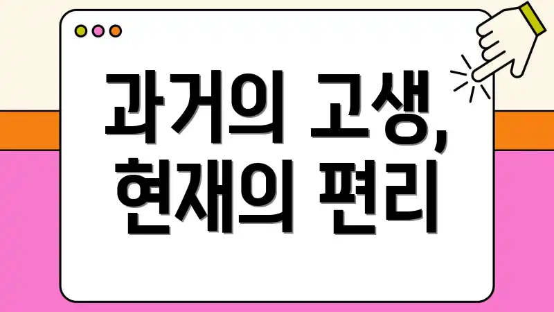 과거의 고생, 현재의 편리