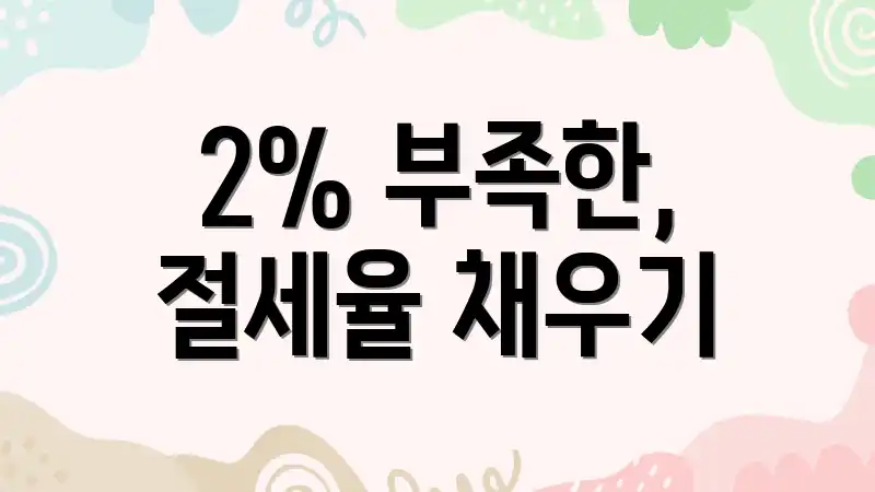 2% 부족한, 절세율 채우기