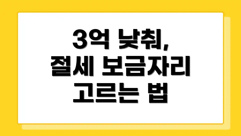 3억 낮춰, 절세 보금자리 고르는 법