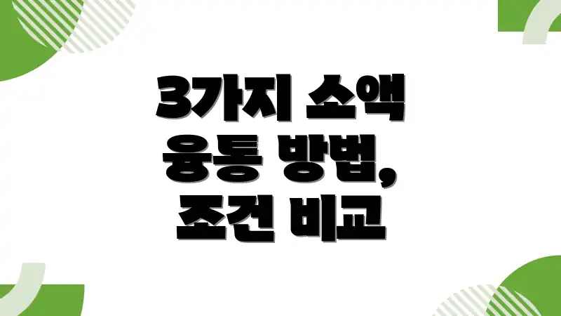 3가지 소액 융통 방법, 조건 비교