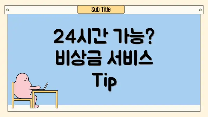 24시간 가능? 비상금 서비스 Tip