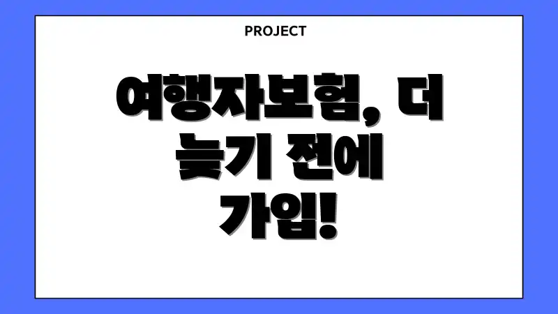 여행자보험, 더 늦기 전에 가입!