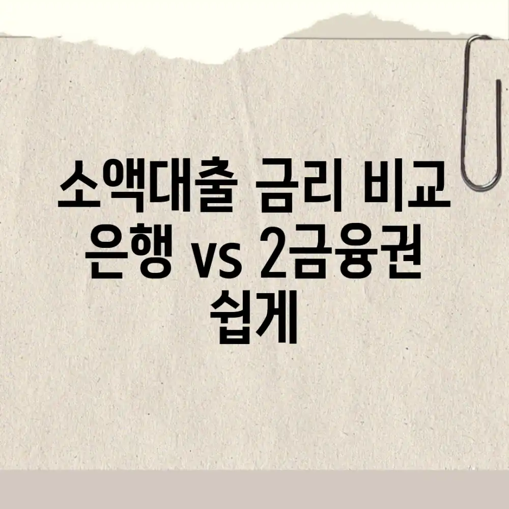 소액대출 금리 비교: 은행 vs 2금융권, 쉽게!