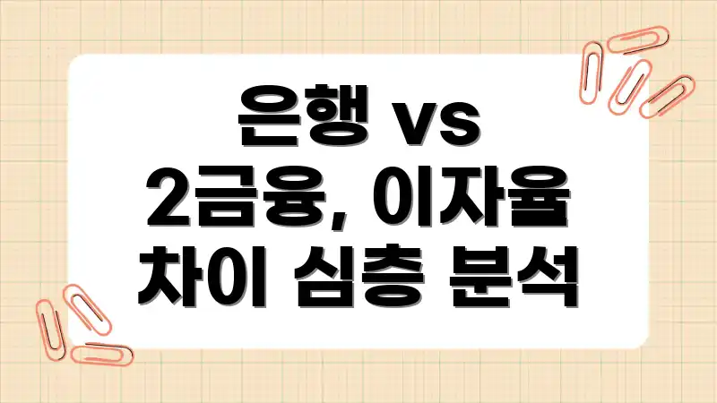 은행 vs 2금융, 이자율 차이 심층 분석