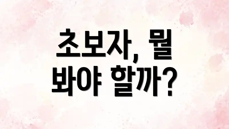 초보자, 뭘 봐야 할까?