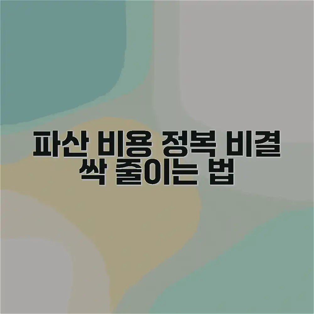 놀라운 파산 절차 비용 관리 비결!