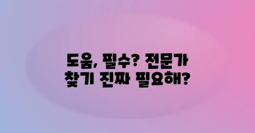 전문가 도움, 필수일까?