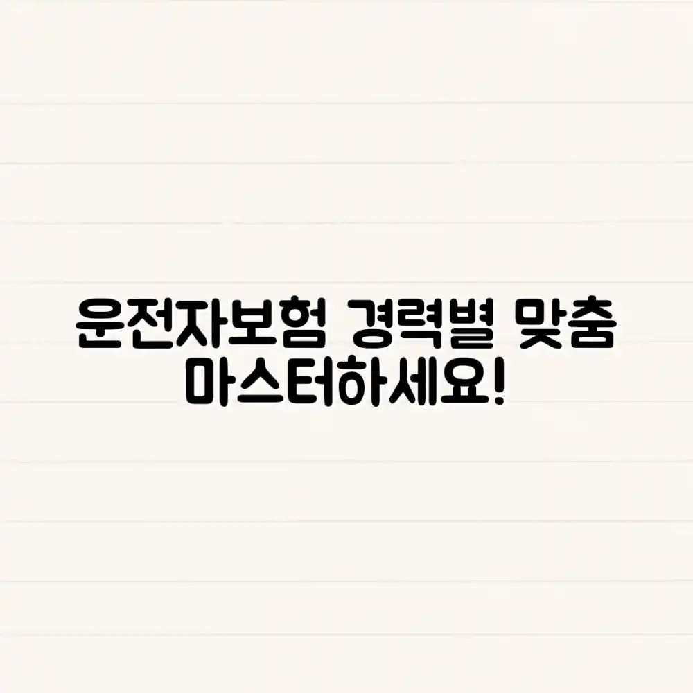 운전 경력별 운전자보험, 당신에게 딱 맞는 보험 마스터하기